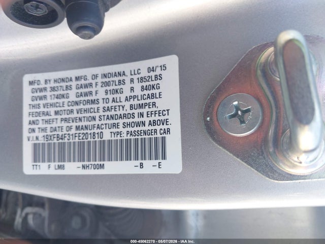 19XFB4F31FE201810 Honda CIVIC HYBRID