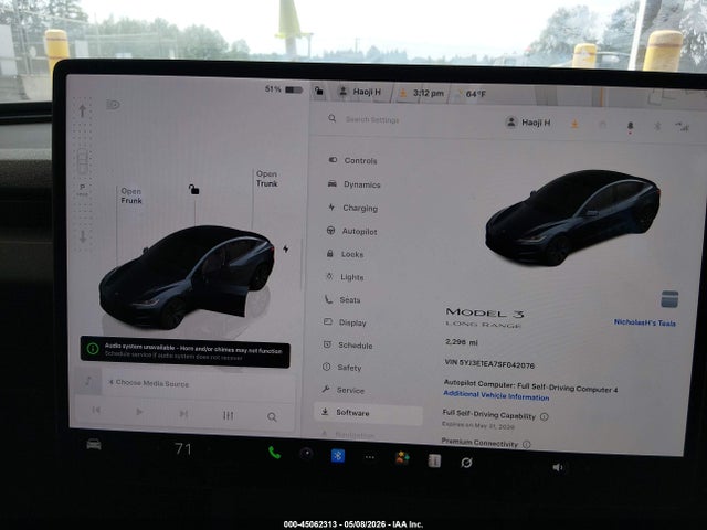 2025 Tesla Model 3 Long Range Rear-wheel Drive/standard Rear-wheel Drive მანქანა იყიდება აუქციონზე, vin: 5YJ3E1EA7SF042076, აუქციონის ნომერი: 45062313