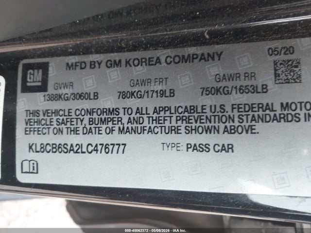 Chevrolet Spark Fwd Ls Automatic 2020 KL8CB6SA2LC476777 Image 9