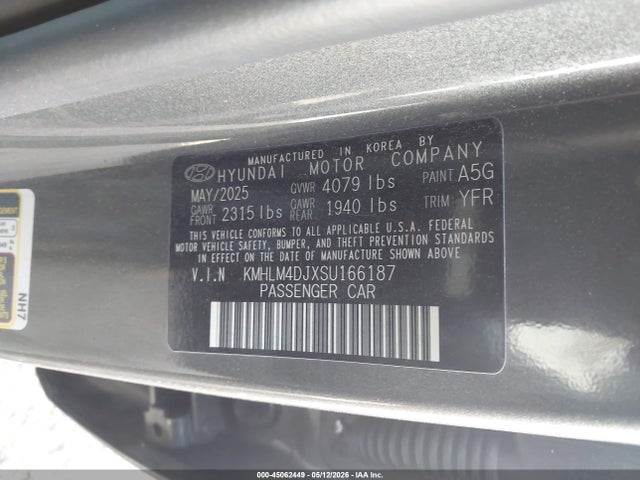 KMHLM4DJXSU166187 Hyundai Elantra Hybrid Blue