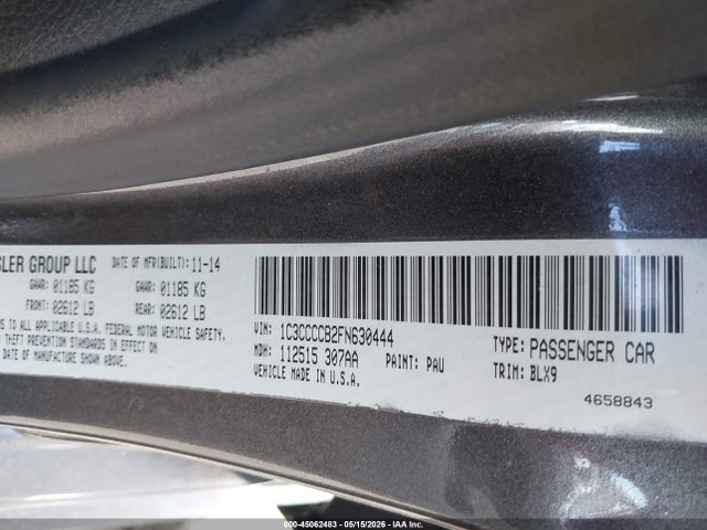 Продажа на аукционе авто 2015 Chrysler 200 C, vin: 1C3CCCCB2FN630444, номер лота: 45062483