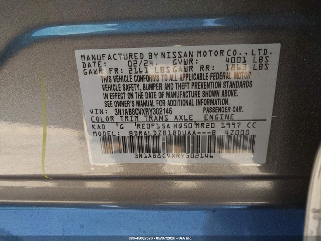3N1AB8CVXRY302146 Nissan Sentra Sv Xtronic Cvt
