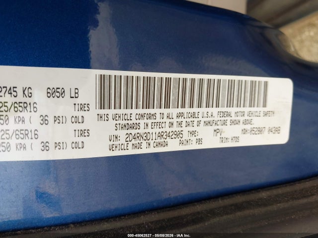 Продажа на аукционе авто 2010 Dodge Grand Caravan Hero, vin: 2D4RN3D11AR342905, номер лота: 45062527