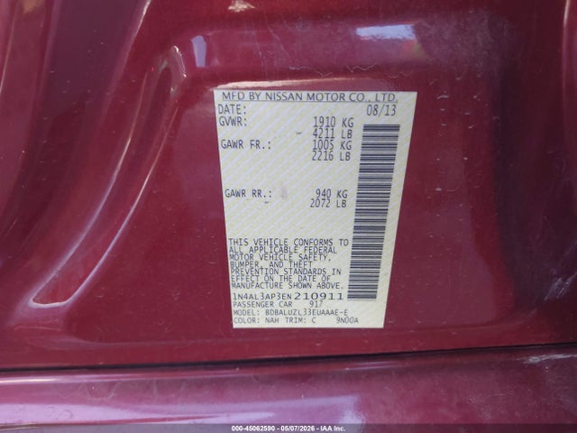 1N4AL3AP3EN210911 Nissan Altima 2.5 Sv