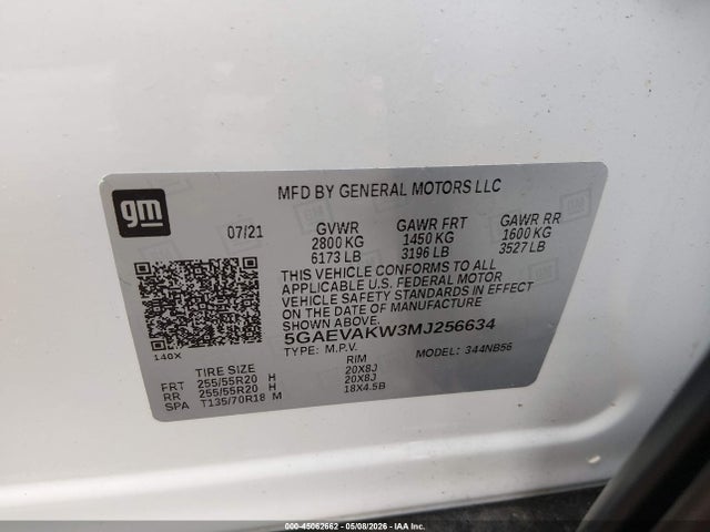 Aukcja sprzedaży 2021 Buick Enclave Awd Essence, vin: 5GAEVAKW3MJ256634, numer aukcji: 45062662