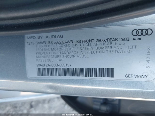 Aukcja sprzedaży 2014 Audi S6 4.0t Prestige, vin: WAUF2AFC6EN099197, numer aukcji: 45062724
