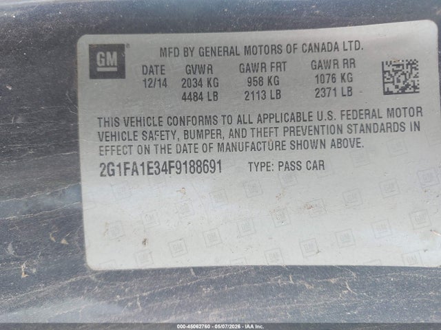 Продаж на аукціоні авто 2015 Chevrolet Camaro 1ls, vin: 2G1FA1E34F9188691, номер лоту: 45062760