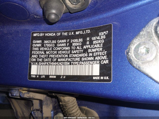 SHHFK7H94HU421554 Honda Civic Sport Touring