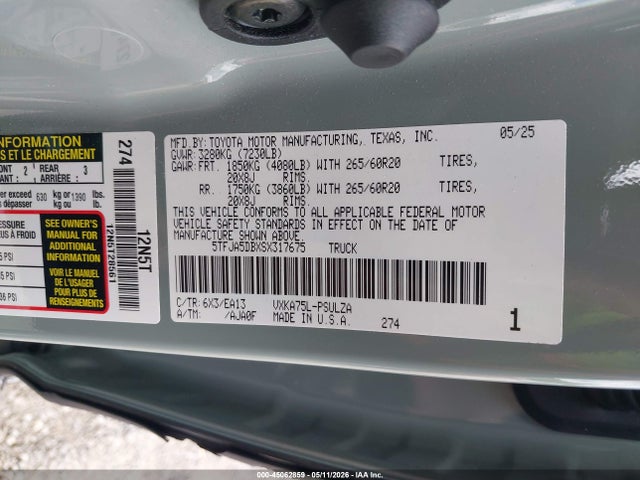 5TFJA5DBXSX317675 Toyota Tundra Limited