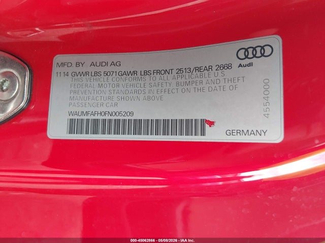 WAUMFAFH0FN005209 Audi A5 2.0t Premium