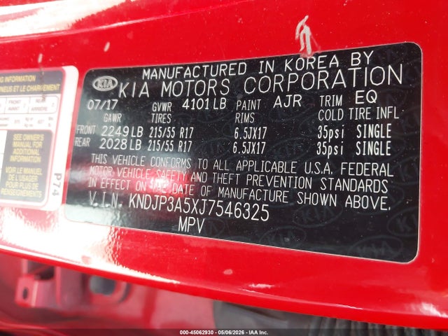 KNDJP3A5XJ7546325 KIA SOUL +