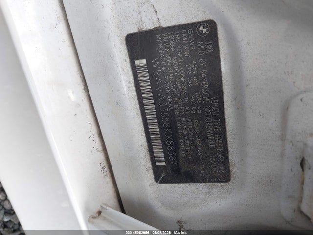 Aukcja sprzedaży 2008 Bmw 328i, vin: WBAVA33588KX88387, numer aukcji: 45062956