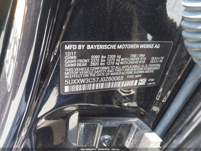 5UXXW3C57J0Z60065 BMW X4 Xdrive28i