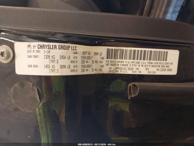 2010 Jeep Grand Cherokee Laredo მანქანა იყიდება აუქციონზე, vin: 1J4PR4GK1AC136294, აუქციონის ნომერი: 45063010