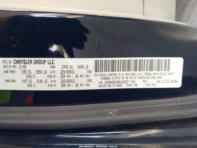 Продажа на аукционе авто 2010 Dodge Grand Caravan Se, vin: 2D4RN4DE4AR143467, номер лота: 45063021