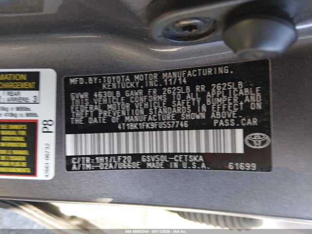 Продажа на аукционе авто 2015 Toyota Camry Xse V6, vin: 4T1BK1FK9FU557746, номер лота: 45063304
