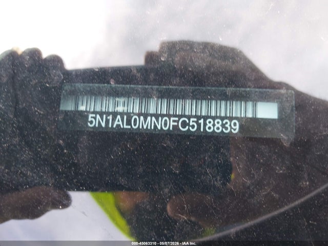 45063310 :رقم المزاد ، 5N1AL0MN0FC518839 vin ، 2015 Infiniti Qx60 مزاد بيع