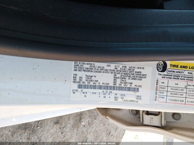 45063383 :رقم المزاد ، 3FADP4EJ3EM168439 vin ، 2014 Ford Fiesta Se مزاد بيع