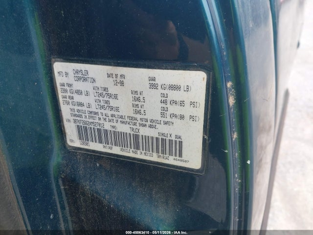 Продаж на аукціоні авто 1999 Dodge Ram 2500 St, vin: 3B7KF2662XM527012, номер лоту: 45063410