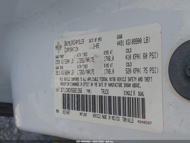 Aukcja sprzedaży 2005 Dodge Ram 3500 Slt/laramie, vin: 3D7LS38CX5G821266, numer aukcji: 45063463