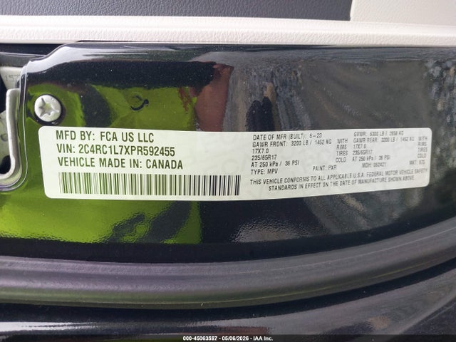 Продажа на аукционе авто 2023 Chrysler Pacifica Hybrid Touring L, vin: 2C4RC1L7XPR592455, номер лота: 45063557