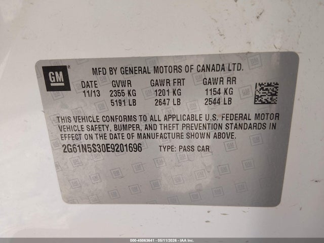Продажа на аукционе авто 2014 Cadillac Xts Luxury, vin: 2G61N5S30E9201696, номер лота: 45063641