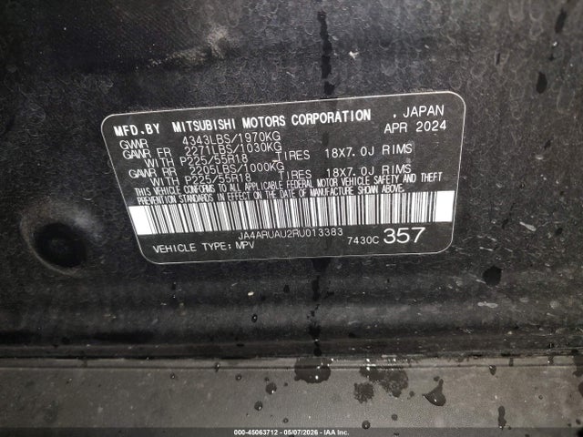 Продажа на аукционе авто 2024 Mitsubishi Outlander Sport 2.0 Es Awc, vin: JA4ARUAU2RU013383, номер лота: 45063712