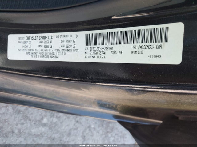 45063750 :رقم المزاد ، 1C3CDZAG4EN219060 vin ، 2014 Dodge Avenger Se مزاد بيع