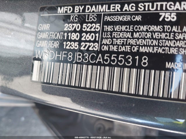 2012 Mercedes-benz E 350 4matic მანქანა იყიდება აუქციონზე, vin: WDDHF8JB3CA555318, აუქციონის ნომერი: 45063778