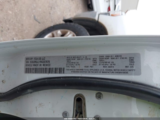 Продаж на аукціоні авто 2024 Ram 2500, vin: 3C6UR5JL1RG337676, номер лоту: 45063792