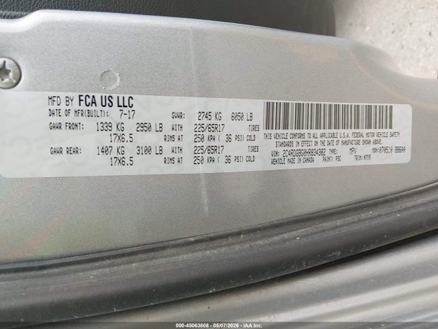 Продаж на аукціоні авто 2017 Dodge Grand Caravan Se Plus, vin: 2C4RDGBG0HR834382, номер лоту: 45063808