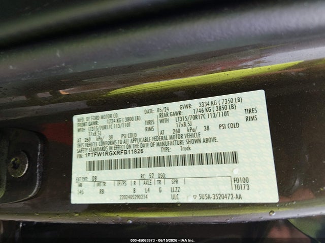1FTFW1RGXRFB11826 Ford F-150 Raptor