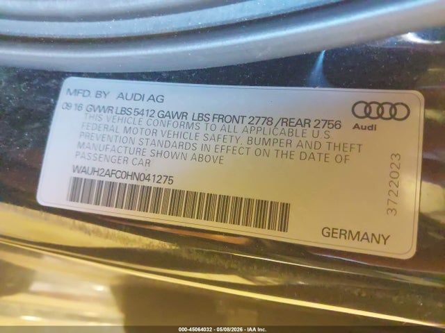 Продажа на аукционе авто 2017 Audi A6 Prestige, vin: WAUH2AFC0HN041275, номер лота: 45064032