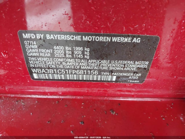 Продаж на аукціоні авто 2015 Bmw 320i, vin: WBA3B1C51FP681156, номер лоту: 45064128