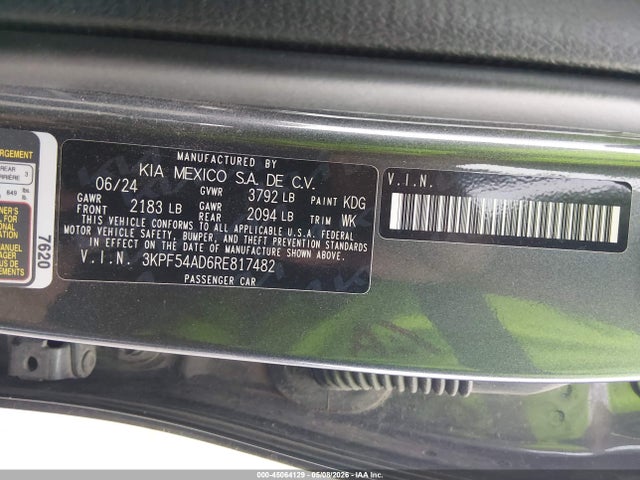 Продажа на аукционе авто 2024 Kia Forte Gt-line, vin: 3KPF54AD6RE817482, номер лота: 45064129