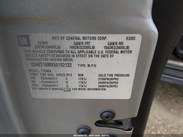 Продажа на аукционе авто 2007 Chevrolet Trailblazer Ss, vin: 1GNET13H072251918, номер лота: 45064151