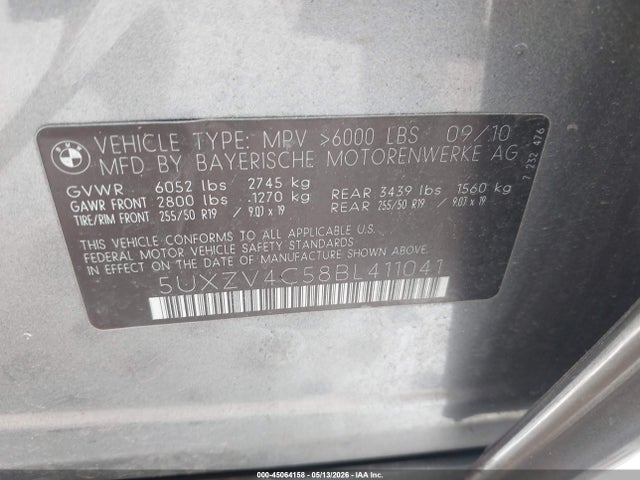 Продажа на аукционе авто 2011 Bmw X5 Xdrive35i/xdrive35i Premium/xdrive35i Sport Activity, vin: 5UXZV4C58BL411041, номер лота: 45064158