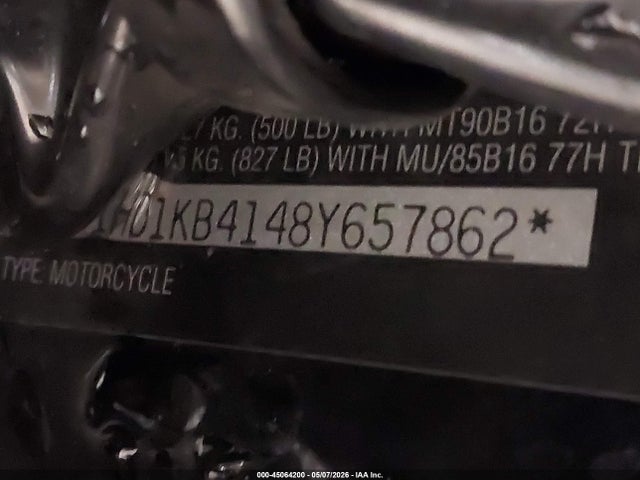 Aukcja sprzedaży 2008 Harley-davidson Flhx, vin: 1HD1KB4148Y657862, numer aukcji: 45064200