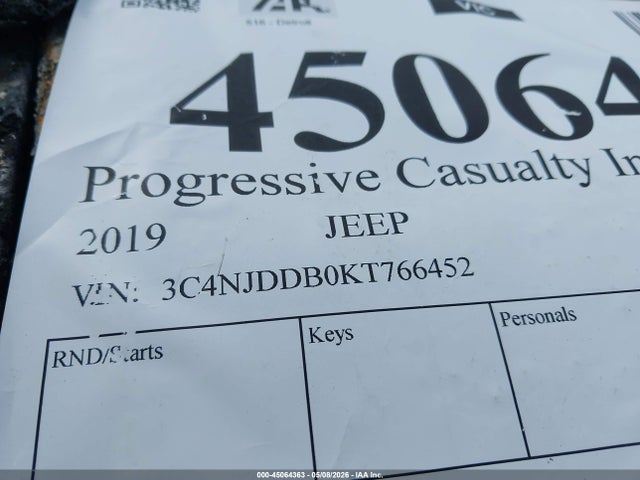 Aukcja sprzedaży 2019 Jeep Compass Trailhawk 4x4, vin: 3C4NJDDB0KT766452, numer aukcji: 45064363