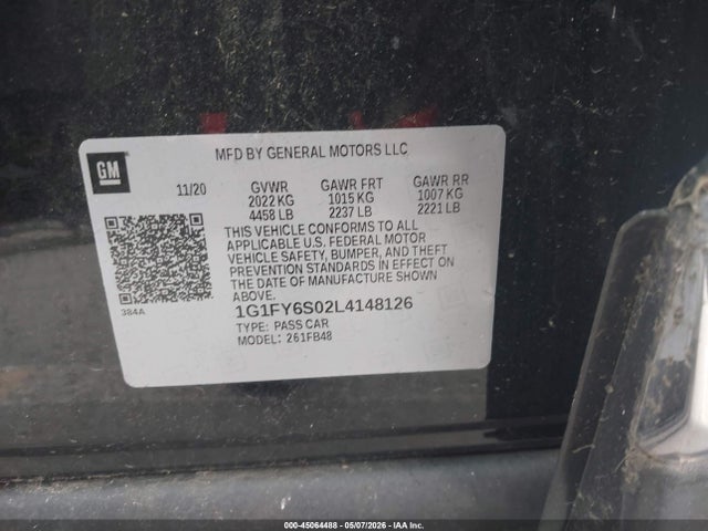 1G1FY6S02L4148126 Chevrolet Bolt Ev Fwd Lt