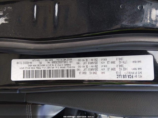 Продажа на аукционе авто 2016 Dodge Durango Limited, vin: 1C4RDJDG5GC353609, номер лота: 45064553