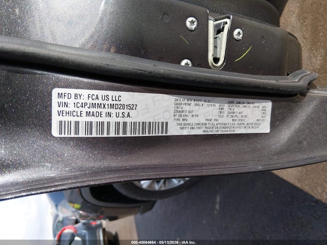 Продаж на аукціоні авто 2021 Jeep Cherokee Latitude Lux 4x4, vin: 1C4PJMMX1MD201527, номер лоту: 45064664