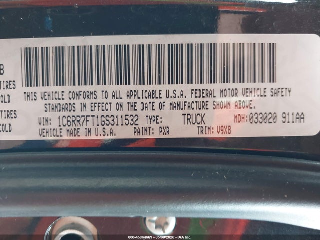Aukcja sprzedaży 2016 Ram 1500 Express, vin: 1C6RR7FT1GS311532, numer aukcji: 45064669