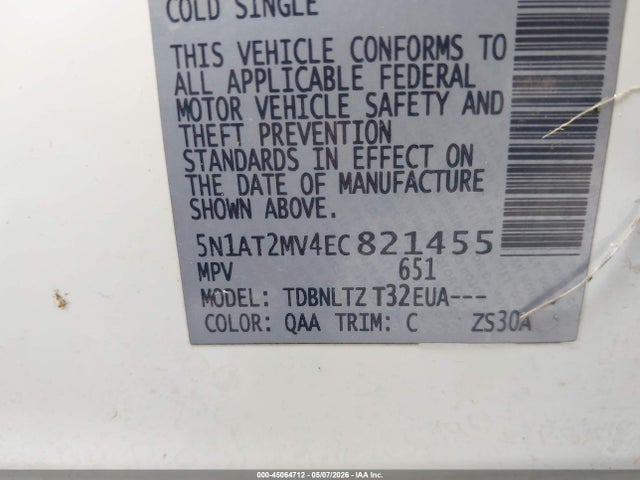 Nissan ROGUE SV 2014 5N1AT2MV4EC821455 Image 9