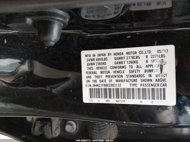 2014 Acura Rlx მანქანა იყიდება აუქციონზე, vin: JH4KC1F98EC003132, აუქციონის ნომერი: 45064713