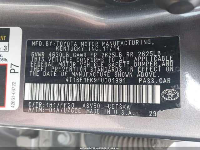 Продажа на аукционе авто 2015 Toyota Camry Se, vin: 4T1BF1FK9FU001991, номер лота: 45064736