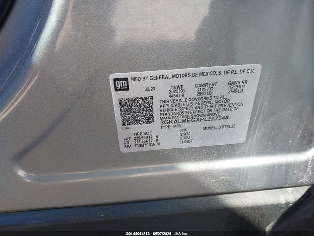 2023 Gmc Terrain Fwd Sle მანქანა იყიდება აუქციონზე, vin: 3GKALMEGXPL217548, აუქციონის ნომერი: 45064850