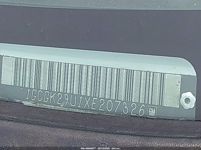 45064877 :رقم المزاد ، 1GCGK29U1XE207326 vin ، 1999 Chevrolet Silverado 2500 Ls/lt مزاد بيع
