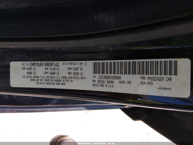 Продаж на аукціоні авто 2012 Chrysler 200 Touring, vin: 1C3CCBBB8CN299800, номер лоту: 45064921