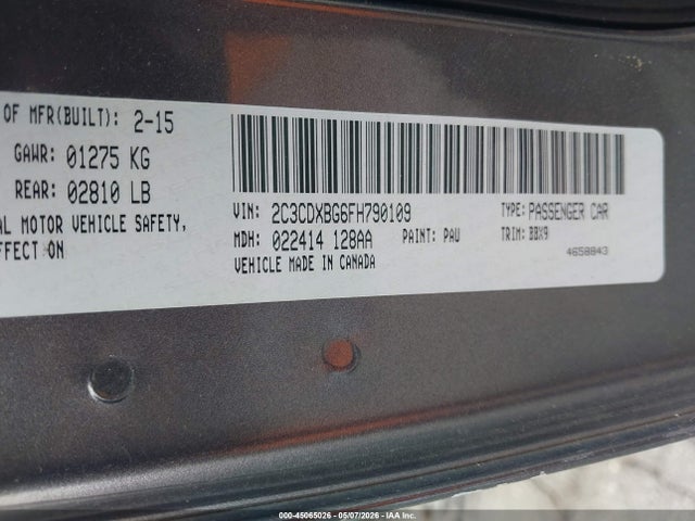 Aukcja sprzedaży 2015 Dodge Charger Se, vin: 2C3CDXBG6FH790109, numer aukcji: 45065026